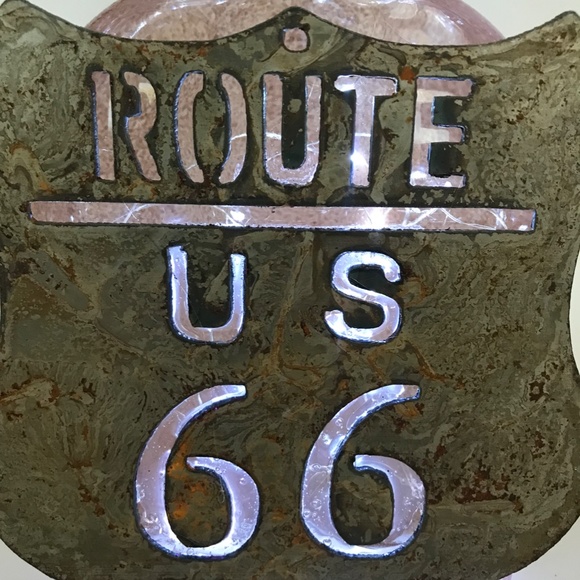 Man Cave ROUTE 66 Metal Sign Light - Picture 3 of 5
